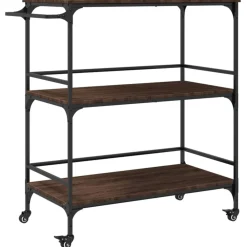 Trolleys*vidaXL Keukentrolley 100,5x50x105 cm bewerkt hout ig bruin eikenkleur