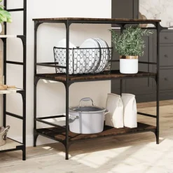 Trolleys*vidaXL Keukentrolley 100,5x50x105 cm bewerkt hout ig bruin eikenkleur