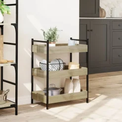 Keukentrolley 50x30x70 cm bewerkt hout kleurig><noscript><img width=