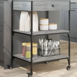 Keukentrolley 60x48x89,5 cm bewerkt hout eiken>vidaXL Hot