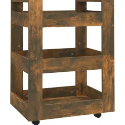 Trolleys*vidaXL Keukentrolley 60x45x80 cm bewerkt hout kleurig Gerookt eiken