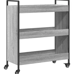 Trolleys*vidaXL Keukentrolley 70x30x82 cm bewerkt hout eikenkleur Grijs sonoma