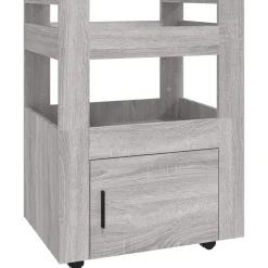 Trolleys*vidaXL Keukentrolley 60x45x80cm bewerkt hout eikenkleurig Grijs sonoma