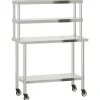 Catering & Horeca*vidaXL Keukenwerktafel met bovenschap 110x55x150 cm roestvrij staal