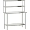 Keukenwerktafel met bovenschap 110x55x150 cm roestvrij staal>vidaXL Best