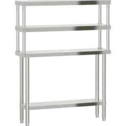 Keukenwerktafel met bovenschap 110x30x150 cm roestvrij staal>vidaXL