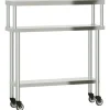Keukenwerktafel met bovenschap 110x30x120 cm roestvrij staal>vidaXL Hot