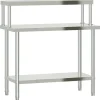 Keukenwerktafel met bovenschap 110x55x120 cm roestvrij staal>vidaXL