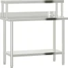 Keukenwerktafel met bovenschap 110x55x120 cm roestvrij staal>vidaXL Clearance
