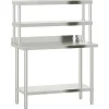 Keukenwerktafel met bovenschap 110x55x150 cm roestvrij staal>vidaXL Outlet