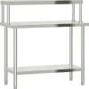 Keukenwerktafel met bovenschap 110x55x120 cm roestvrij staal>vidaXL Online