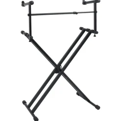 Keyboardstandaard X-frame dubbel versterkt zwart><noscript><img width=