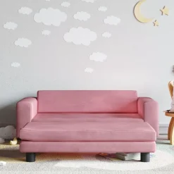 Kinderbank met voetensteun 100x50x30 cm fluweel>vidaXL Discount