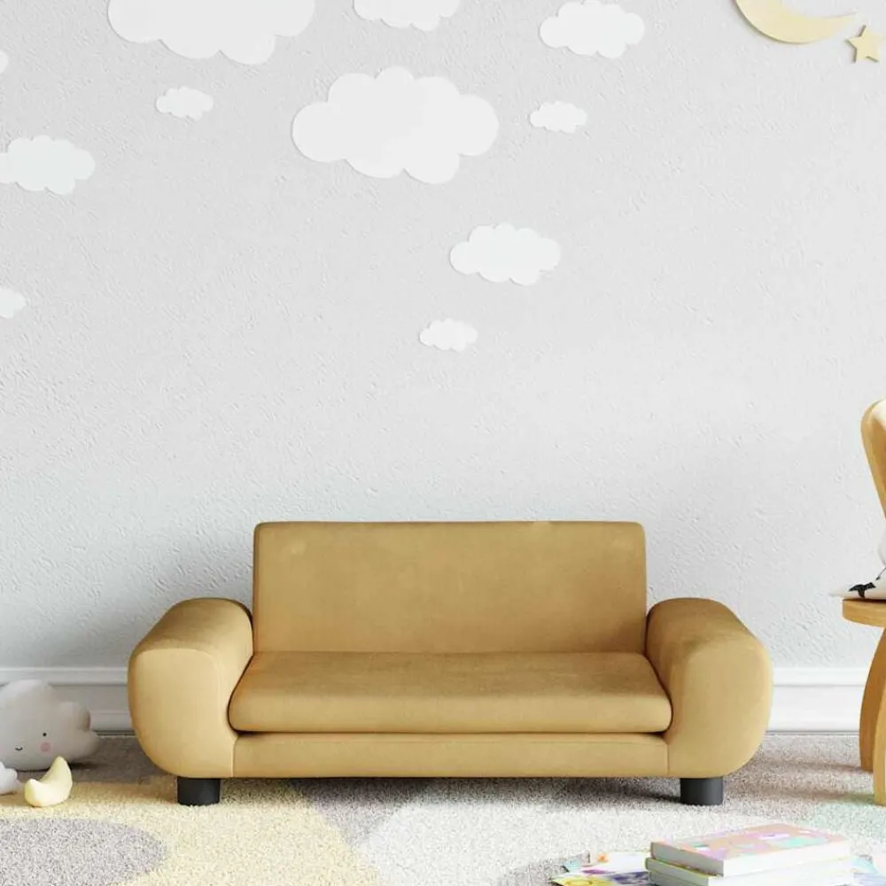 Meubelen Voor Baby'S & Peuters*vidaXL Kinderbank 70x45x33 cm fluweel Bruin