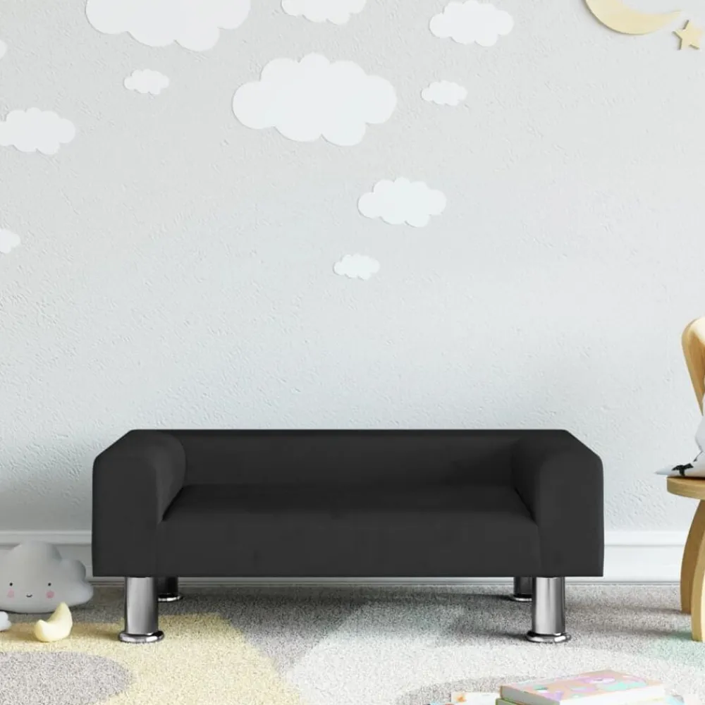 Meubelen Voor Baby'S & Peuters*vidaXL Kinderbank 70x45x26,5 cm fluweel Zwart