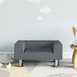 Meubelen Voor Baby'S & Peuters*vidaXL Kinderbank 50x40x26,5 cm fluweel Donkergrijs