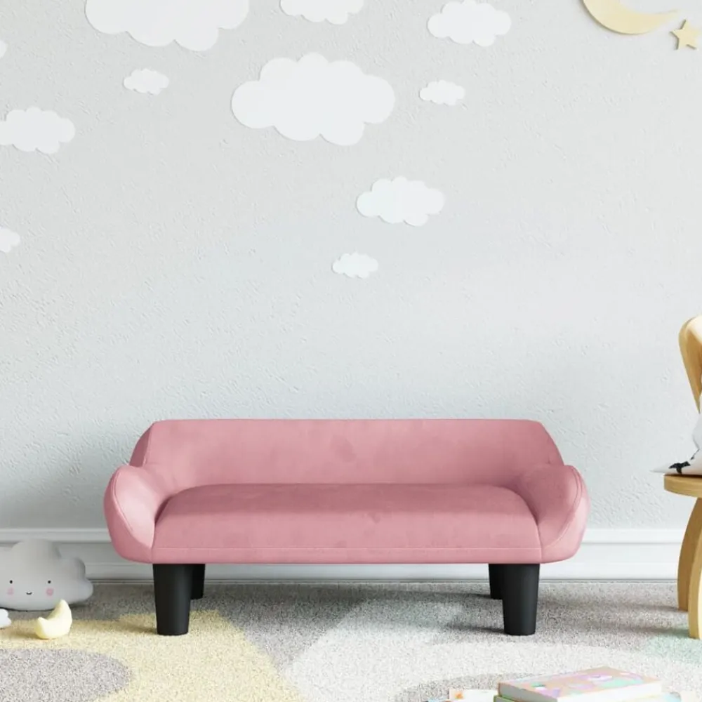 Meubelen Voor Baby'S & Peuters*vidaXL Kinderbank 70x40x24 cm fluweel Roze