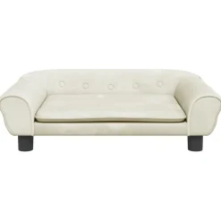 Kinderbank 70x45x26 cm fluweel crèmekleurig><noscript><img width=