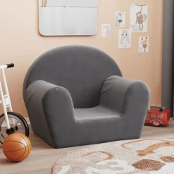 Meubelen Voor Baby'S & Peuters*vidaXL Kinderbank zacht pluche kleurig Antraciet