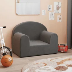 Meubelen Voor Baby'S & Peuters*vidaXL Kinderbank zacht pluche kleurig Antraciet