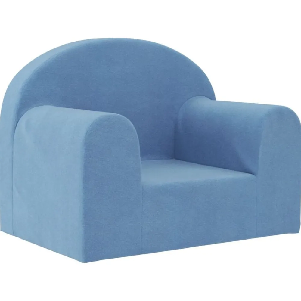 Meubelen Voor Baby'S & Peuters*vidaXL Kinderbank zacht pluche Blauw