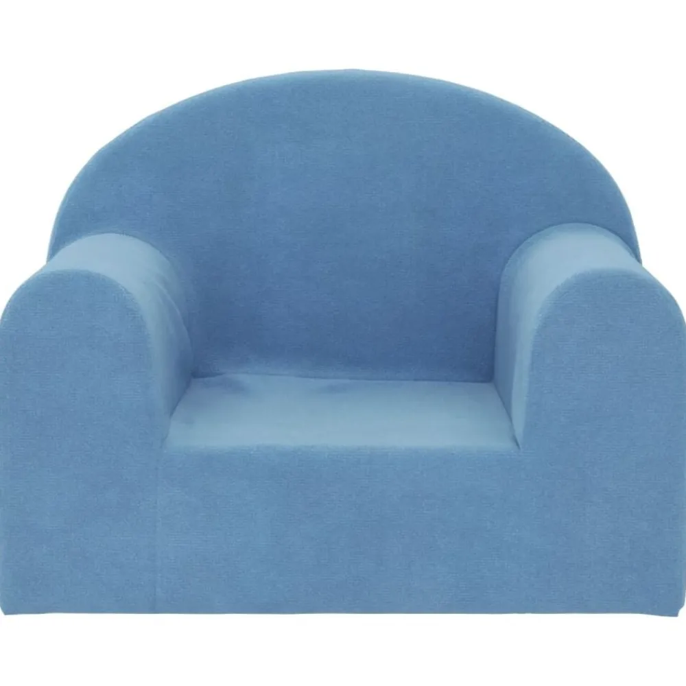 Meubelen Voor Baby'S & Peuters*vidaXL Kinderbank zacht pluche Blauw