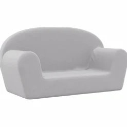 Meubelen Voor Baby'S & Peuters*vidaXL Kinderbank 2-zits zacht pluche Lichtgrijs