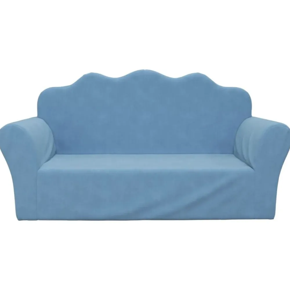 Meubelen Voor Baby'S & Peuters*vidaXL Kinderbank 2-zits zacht pluche Blauw