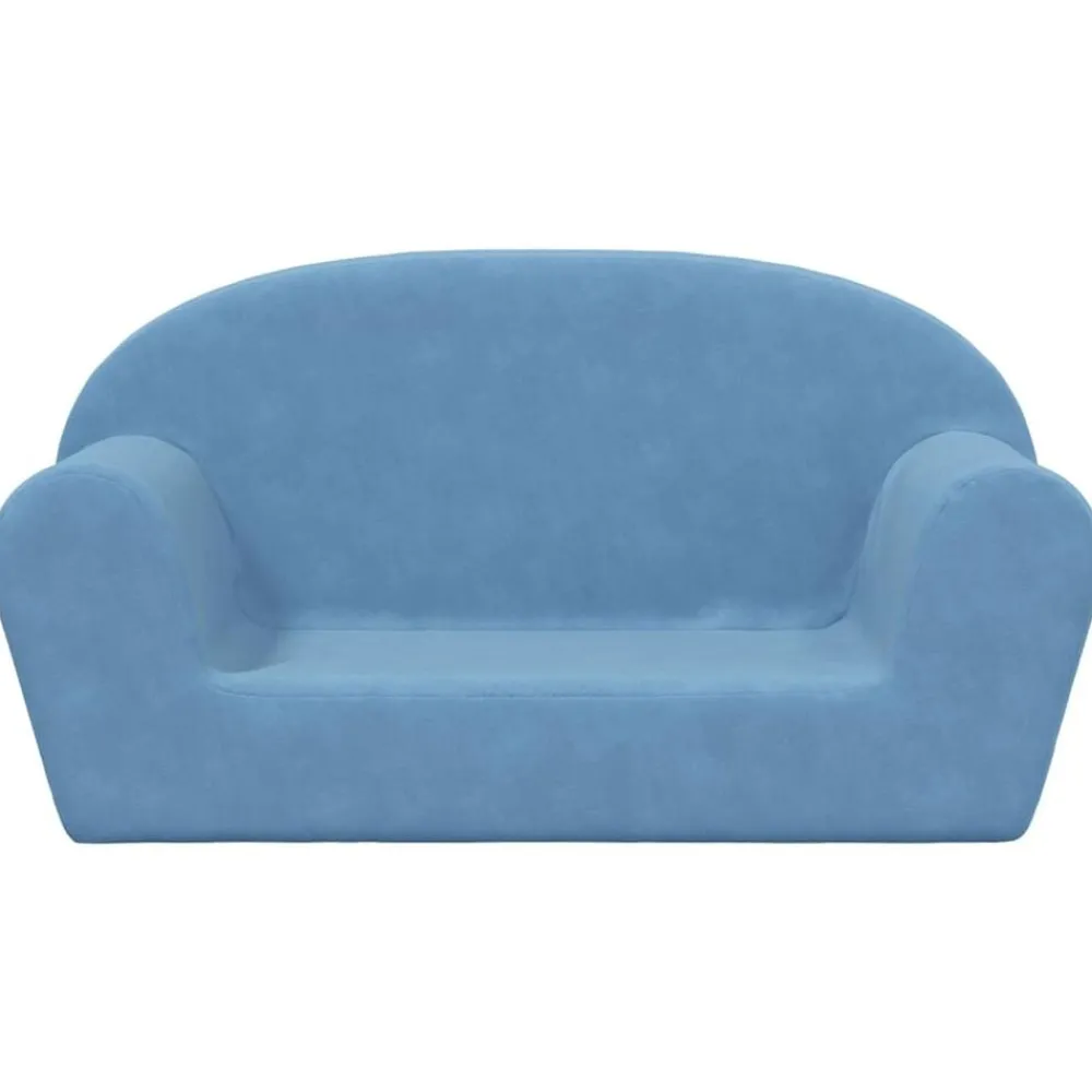 Meubelen Voor Baby'S & Peuters*vidaXL Kinderbank 2-zits zacht pluche Blauw