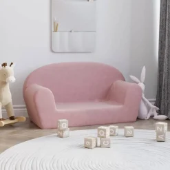Meubelen Voor Baby'S & Peuters*vidaXL Kinderbank 2-zits zacht pluche Roze