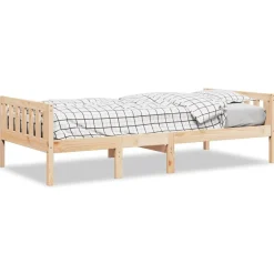 Bedden & Accessoires*vidaXL Kinderbed zonder matras massief grenenhout 80x200 cm Naturel