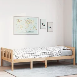 Bedden & Accessoires*vidaXL Kinderbed zonder matras massief grenenhout 80x200 cm Naturel