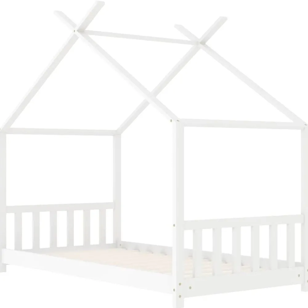 Meubelen Voor Baby'S & Peuters*vidaXL Kinderbedframe massief grenenhout 70x140 cm Wit