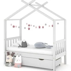 Kinderbedframe met lade massief grenenhout 70x140 cm>vidaXL Hot