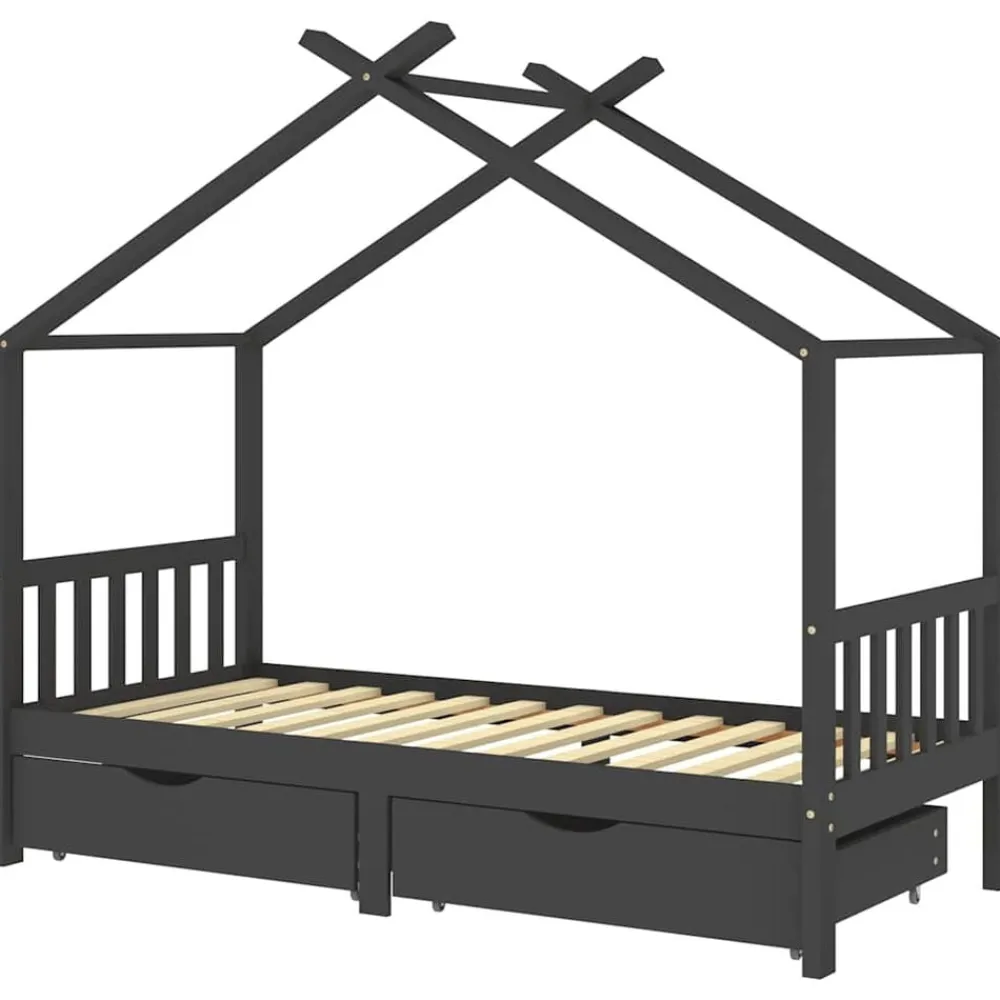 Kinderbedframe met lades grenenhout 90x200 cm>vidaXL