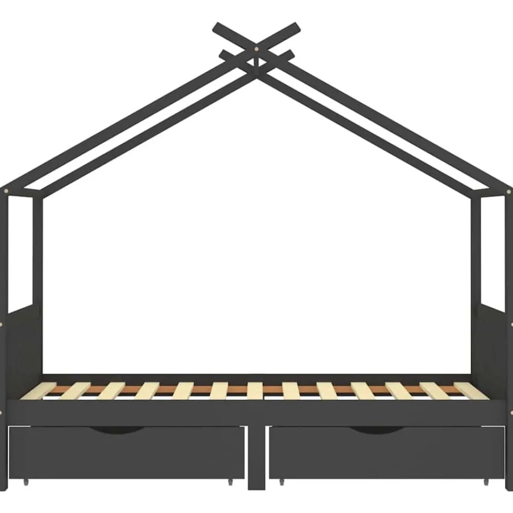 Kinderbedframe met lades grenenhout 90x200 cm>vidaXL