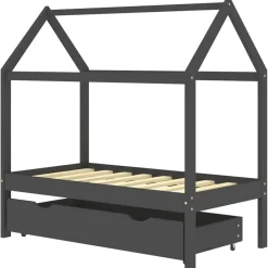 Kinderbedframe met lade grenenhout 70x140 cm>vidaXL