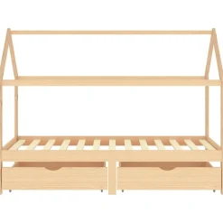Meubelen Voor Baby'S & Peuters*vidaXL Kinderbedframe met lades massief grenenhout 90x200 cm Bruin