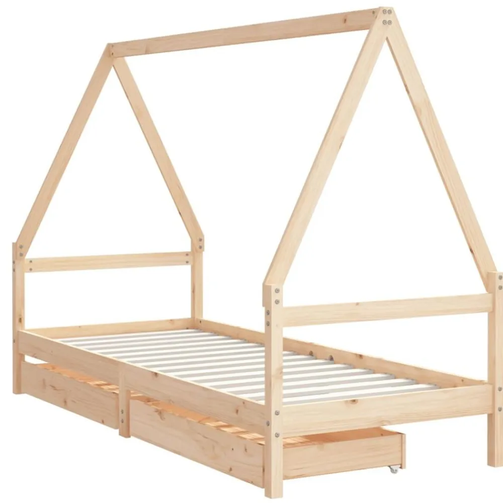 Kinderbedframe met lades 80x200 cm massief grenenhout>vidaXL Discount