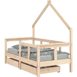 Meubelen Voor Baby'S & Peuters*vidaXL Kinderbedframe met lades 70x140 cm massief grenenhout Naturel