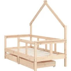 Meubelen Voor Baby'S & Peuters*vidaXL Kinderbedframe met lades 70x140 cm massief grenenhout Naturel