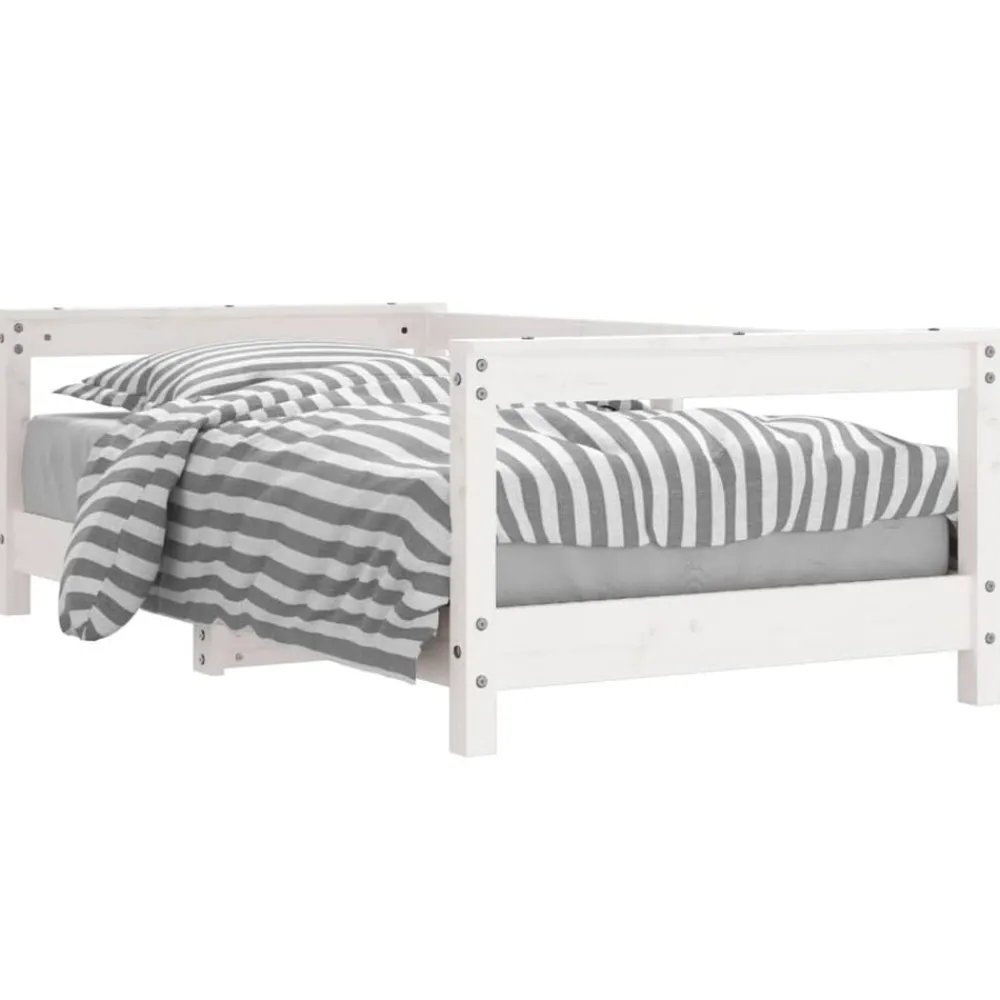 Meubelen Voor Baby'S & Peuters*vidaXL Kinderbedframe 70x140 cm massief grenenhout Wit