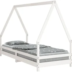 Meubelen Voor Baby'S & Peuters*vidaXL Kinderbedframe 80x200 cm massief grenenhout Wit