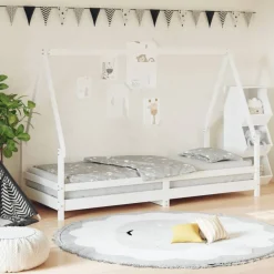 Meubelen Voor Baby'S & Peuters*vidaXL Kinderbedframe 80x200 cm massief grenenhout Wit