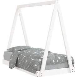 Meubelen Voor Baby'S & Peuters*vidaXL Kinderbedframe 70x140 cm massief grenenhout Wit