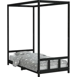 Meubelen Voor Baby'S & Peuters*vidaXL Kinderbedframe 90x190 cm massief grenenhout Zwart