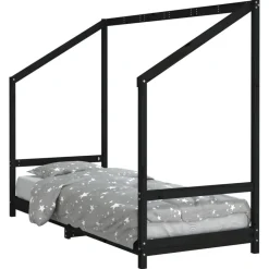 Meubelen Voor Baby'S & Peuters*vidaXL Kinderbedframe 80x200 cm massief grenenhout Zwart