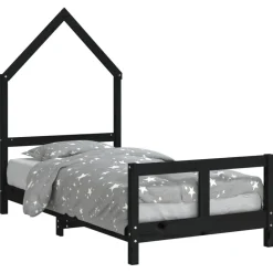 Meubelen Voor Baby'S & Peuters*vidaXL Kinderbedframe 80x160 cm massief grenenhout Zwart