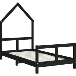 Meubelen Voor Baby'S & Peuters*vidaXL Kinderbedframe 80x160 cm massief grenenhout Zwart