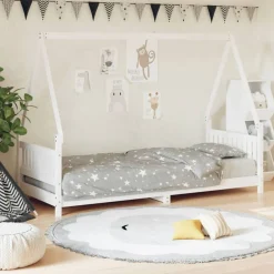 Meubelen Voor Baby'S & Peuters*vidaXL Kinderbedframe 80x200 cm massief grenenhout Wit
